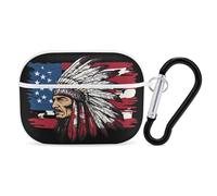 Indian Chief U.S. Flag Headphone & Earphone Cases Compatible with Airpod Pro Scratch-Resistant PC Protective Cover with Keychain White-style-20