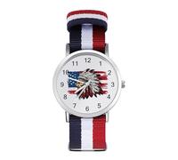 Indian Chief U.S. Flag Leisure Men's Wrist Watches Alloy Analogue Quartz Watch Fashion Accessories