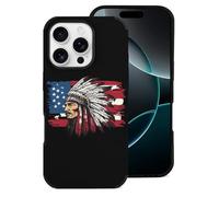 Indian Chief U.S. Flag Mobile Phone Basic Cases Compatible with iPhone 16/16 Plus/16 Pro/16 Pro Max Leather Anti-Scratch Covers
