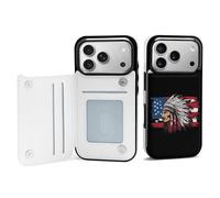 Indian Chief U.S. Flag Mobile Phone Flip Cases Compatible with iPhone 17/17 Air/17 Pro/17 Pro Max Anti-Scratch Covers