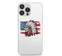 Indian Chief U.S. Flag TPU Mobile Phone Basic Cases Compatible with iPhone 13 Mini/13/13 Pro/13 Pro Max Anti-Scratch Covers