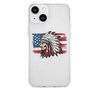 Indian Chief U.S. Flag TPU Mobile Phone Basic Cases Compatible with iPhone 13 Mini/13/13 Pro/13 Pro Max Anti-Scratch Covers
