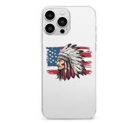 Indian Chief U.S. Flag TPU Mobile Phone Basic Cases Compatible with iPhone 13 Mini/13/13 Pro/13 Pro Max Anti-Scratch Covers