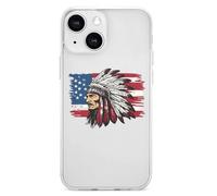 Indian Chief U.S. Flag TPU Mobile Phone Basic Cases Compatible with iPhone 13 Mini/13/13 Pro/13 Pro Max Anti-Scratch Covers