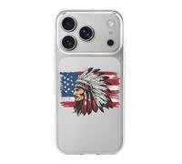 Indian Chief U.S. Flag TPU Mobile Phone Basic Cases Compatible with iPhone 17/17 Air/17 Pro/17 Pro Max Anti-Scratch Covers