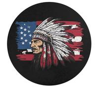 Indian Chief U.S. Flag Wooden Jigsaw Puzzles for Adults Brain-Teasing Game Idea Puzzle Gift for Unisex