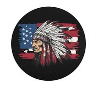 Indian Chief U.S. Flag Wooden Jigsaw Puzzles for Adults Brain-Teasing Game Idea Puzzle Gift for Unisex