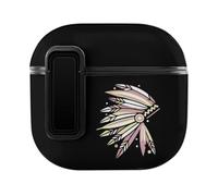 Indian Chieftain's Headdress Case Cover Compatible with AirPods 4th Generation Hard Skin Protection