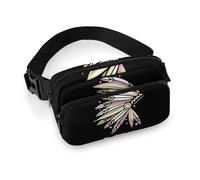 Indian Chieftain's Headdress Crossbody Fanny Pack Waist Chest Bag with Belt Sling Packs for Workout Traveling Running