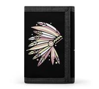 Indian Chieftain's Headdress Men's Trifold Wallet Slim Minimalist ID Credit Holder