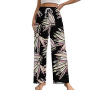 Indian Chieftain's Headdress Women's Pajama Lounge Pants Sleep Bottoms with Pockets Pj Sleepwear 4XL