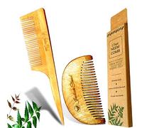 Indian Cloud Kacchi Neem Wood Beard and Long Tail Comb for men and women Hair Growth, Dandruff Control, Hair Straightening, Frizz Control Natural, Sustainable, and Luxurious (Pack Of 2)