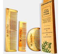 Indian Cloud Organic Kacchi Neem Wooden Comb Shine Suited & Soaked In 17 Herbs Neem & Oil For Multi-Actions Anti-Fungle, Anti-Dendruff,Anti-Eaching (Pack Of 3)