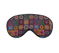 Indian Colorful Pattern Comfortable Sleep Mask with Adjustable Strap Soft Eyeshade for Night Sleeping Flight Nap Travel