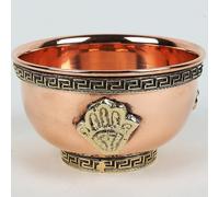 Indian Consigners 3-Inch Copper Offering Bowl with Hamsa Hand - Small Decorative Brass Altar Bowl for Smudging, Rituals, Witchcraft & Spiritual Decor