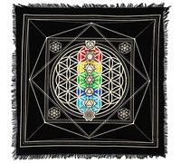 Indian Consigners 7 Chakra Alter Cloth Hexa Altar Cover Tarot Spread Witchcraft (60 by 60 CM(24x24 inches))