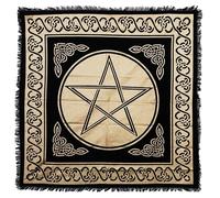 Indian Consigners Altar Cloth Star Witchcraft Alter Tarot Spread Top Cloth Wicca Square Spiritual 36 by 36 Sacred Cloth (Golden Pentagram)…