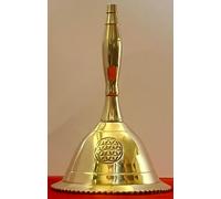 Indian Consigners Hand Bell Loud Brass Call Bells 3 Inches Altar Pendulam Use (Flower of Life)