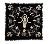 Indian Consigners Moon Cycle Altar Cloth - Celestial Cotton Tapestry for Tarot Readings & Witchcraft - Sacred Moon Phases Tablecloth
