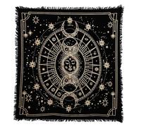 Indian Consigners Moon Phases Altar Cloth Celestical Tarot Deck Alter Square Wall Hanging TableCloth Sacred Place Home Décor Moon Faces 18 by 18 sacred cloth