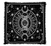 Indian Consigners Moon Phases Altar Cloth Celestical Tarot Deck Alter Square Wall Hanging TableCloth Sacred Place Home Décor Moon Faces 24 by 24 sacred cloth
