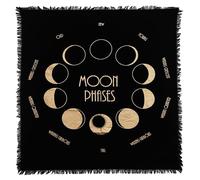 Indian Consigners Moon Phases Altar Cloth Wiccan Table Cover for Tarot & Spiritual Decor - Full Lunar Cycle Design