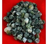 Indian Consigners Natural Crushed Polished Tumbled Gem Stone Chips, Decoration & Healing Crystals (Moss Agate)