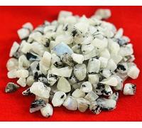 Indian Consigners Natural Crushed Polished Tumbled Gem Stone Chips, Decoration & Healing Crystals (Rainbow Moonstone)