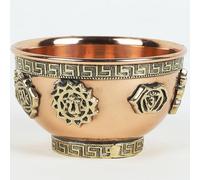 Indian Consigners Small Altar Witchcraft Copper Home Decor Serving, Offering or Smudging Bowl (7 Chakra Bowl), (ICCB)