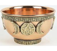 Indian Consigners Small Altar Witchcraft Serving, Offering or Smudging Bowl (Triple Moon Bowl), Copper
