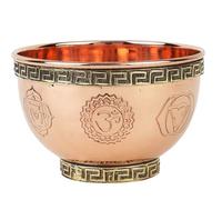 Indian Consigners Small Altar Witchcraft Serving, Offering or Smudging Copper Brass Bowl (7 Chakra Embossed)