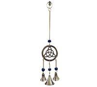 Indian Consigners Small Witchcraft Altar Brass Wind Chime Bell Home Decor Alter Hanging (Triquetra Bell)