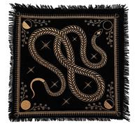 Indian Consigners Snake Altar Tarot Table Cloth Witchcraft Spread Cotton Tarot Spread Black Gold 18 Inch