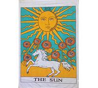 Indian Consigners Tarot Card Wall Tapestry, Decorative Hanging Art (The Sun Color)