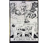 Indian Consigners Tarot Wall Tapestry - Judgement Card Design - Black & White Cotton Banner for Mystical Home Decor, Tarot Reading Space, Spiritual Wall Hanging, Boho Altar Cloth