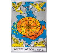 Indian Consigners Tarot Wall Tapestry - Wheel of Fortune Design - Small Cotton Fabric Banner for Tarot Enthusiasts, Esoteric Wall Hanging, Mystical Home Decor, Spiritual & Boho Vibes