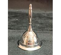 Indian Consigners Tiny Hand Bell Silver Crome Call Bells 3 Inches Nickle Altar Pendulam (Tree of Life)