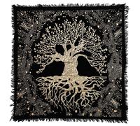 Indian Consigners Tree of Life Altar Cloth Tapestry Tablecloth Celtic Trees Ritual Spiritual cloth for Sacred Places, Cotton Square Tarot table cover