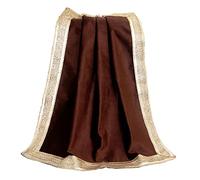 Indian Consigners Velvet Altar Cloth with Golden Border - Multipurpose Square Table Cover for Tarot Reading, Spiritual Use, Jewellery Display, Pooja Base & Home Décor Brown