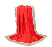 Indian Consigners Velvet Altar Cloth with Golden Border - Multipurpose Square Table Cover for Tarot Reading, Spiritual Use, Jewellery Display, Pooja Base & Home Décor Bright Red