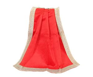 Indian Consigners Velvet Altar Cloth with Golden Border - Small Multipurpose Square Table Cover for Tarot Reading, Spiritual Use, Jewellery Display, Pooja Base & Home Décor Bright Red
