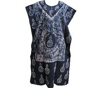 Indian Cotton Batik Paisley Floral Bohemian Long Caftan/Kaftan Dress No8