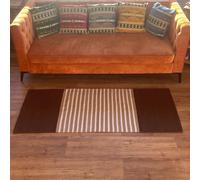 Indian Cotton Rug - 70x170cm - Dark Brown / Beige