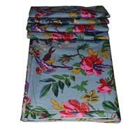 Indian Cotton Traditional Multi Floral Print Dress Making Running Fabric by The 10 Yard (Gray, 10 Yard)