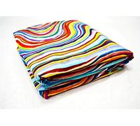 Indian Cotton Traditional Multi Striped Print Dress Making Running Fabric by The 5 Yard