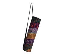 Indian Craft Castle Hippie Yoga Mat, Carry Bag with Shoulder Strap, Yoga Mat, Gym Bag, Beach Bag, Purple 6 Flowers, Full