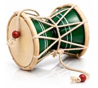 Indian Damru Hand Drum, 3 Inch Small, Wood & Leather Percussion Instrument