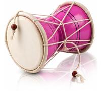 Indian Damru Hand Drum, 5 Inch Small, Wood & Leather Percussion Instrument