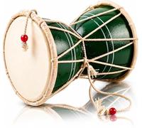 Indian Damru Hand Drum, 5 Inch Small, Wood & Leather Percussion Instrument