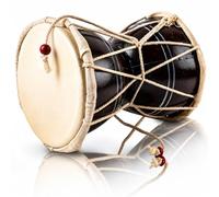 Indian Damru Hand Drum, 6 Inch Small, Wood & Leather Percussion Instrument